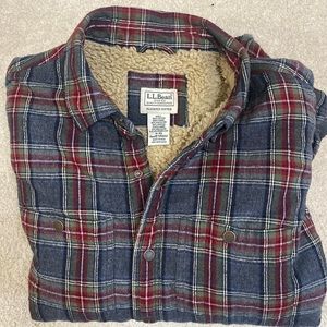 L.L. Bean Sherpa-Lined Scotch Plaid Shirt
